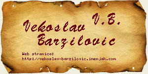 Vekoslav Barzilović vizit kartica